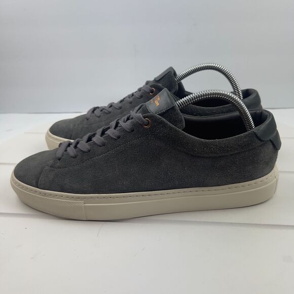 Good Man Mens Size 9 Brand Edge Grey Suede Low Sneaker Italy Shoes - Picture 3 of 10